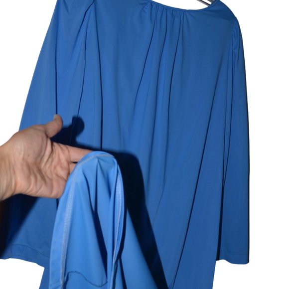 Shadowline (R) Sleep Wear Nylon  Exclusive of Trim Mexico Night Gown Blue M - Picture 9 of 10